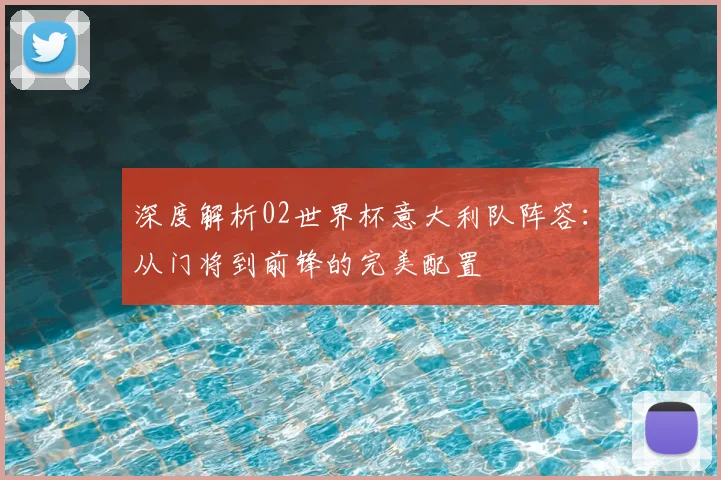 深度解析02世界杯意大利队阵容：从门将到前锋的完美配置